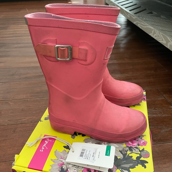 Joules Pink Rain Boots Size 1 - Picture 4 of 7